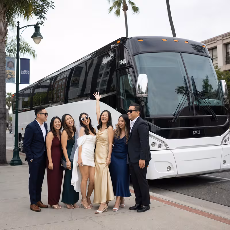 Passengers loading luggage while boarding an Garden Grove group shuttle