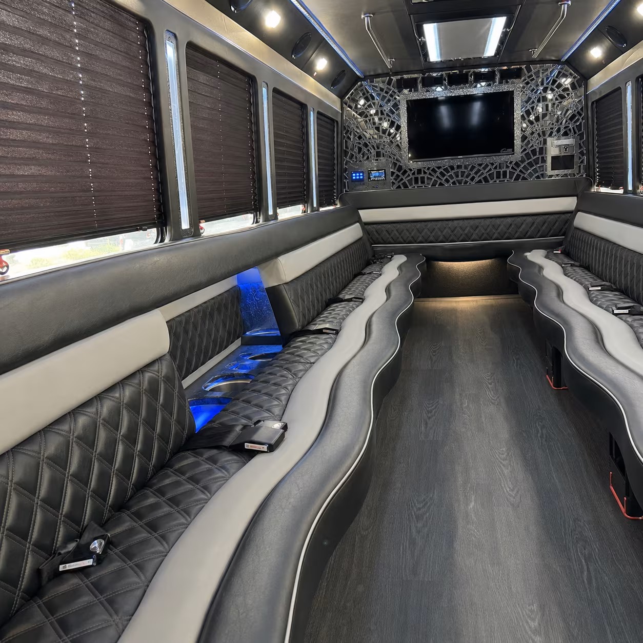 Garden Grove Bachelor & Bachelorette Transportation party bus exterior