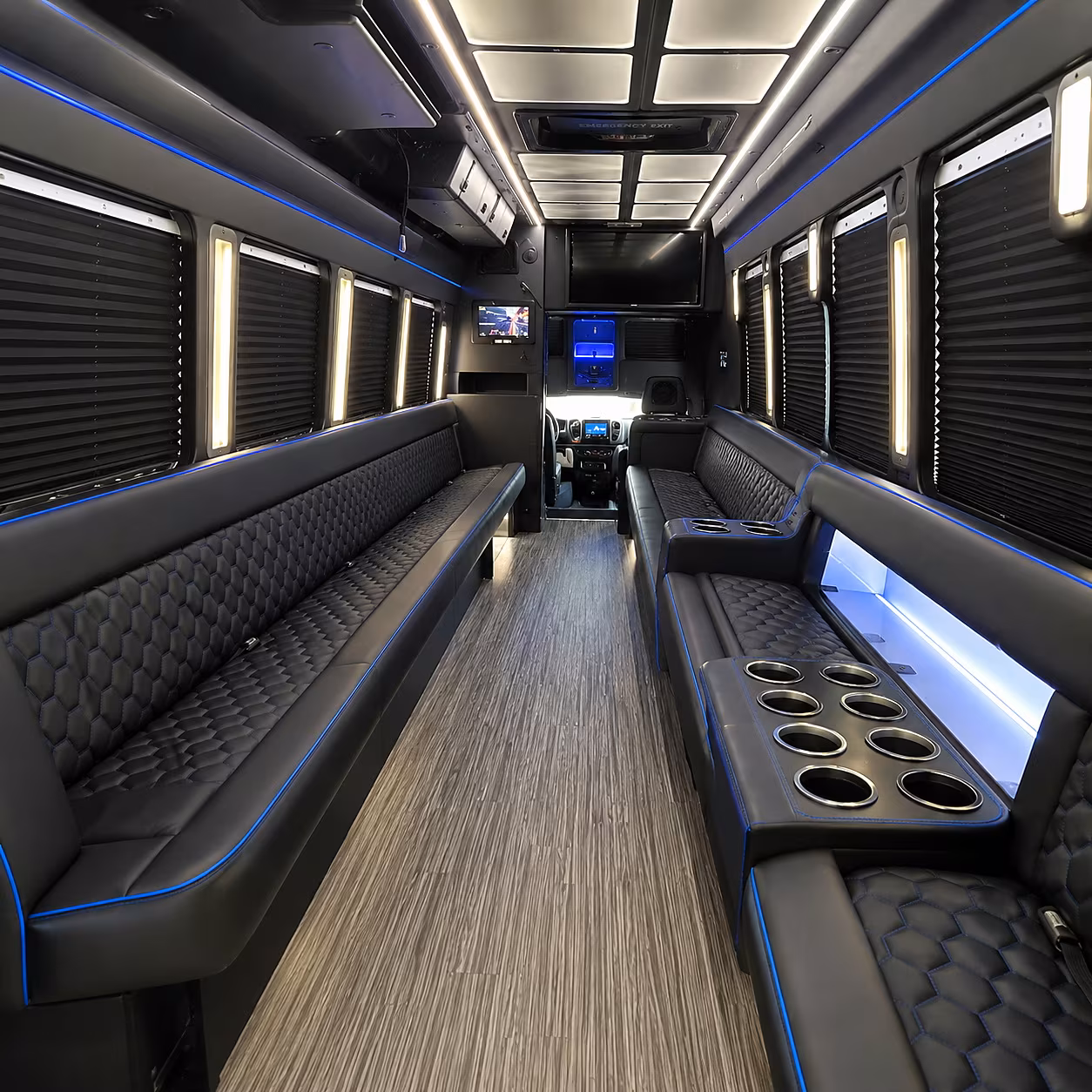 Garden Grove Bachelor & Bachelorette Transportation party bus interior