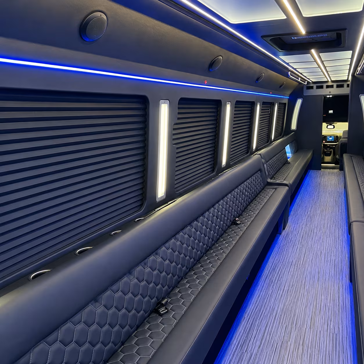Garden Grove Birthday, Sweet 16, & Quinceañera Transportation party bus exterior