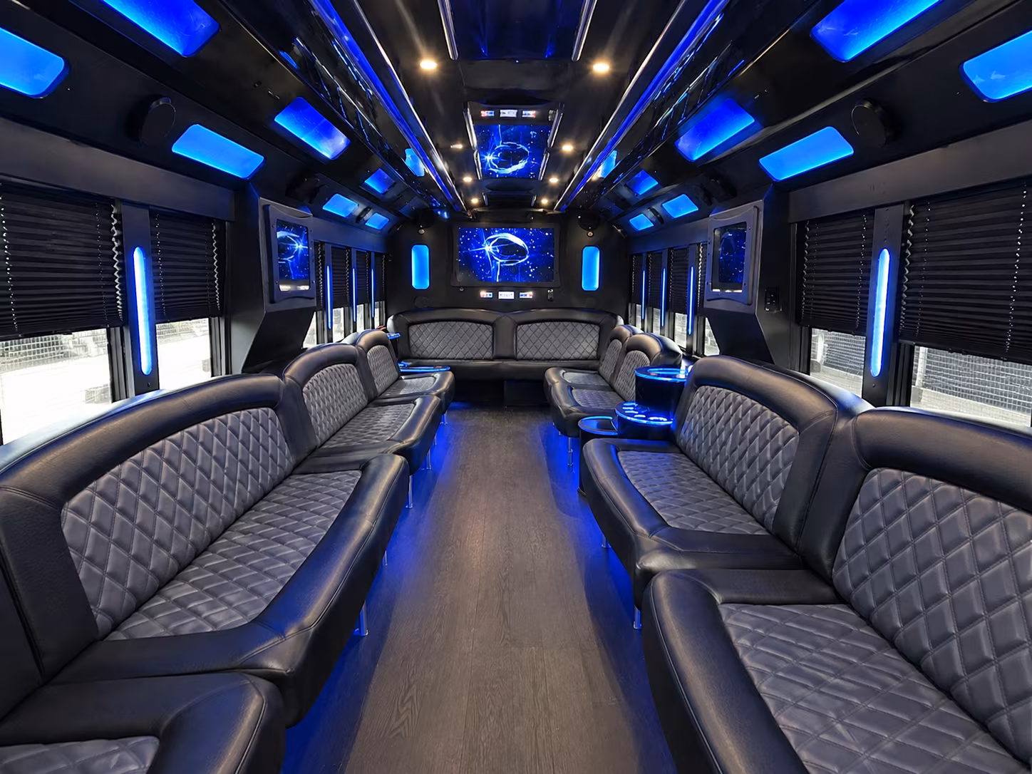Garden Grove Birthday, Sweet 16, & Quinceañera Transportation party bus exterior