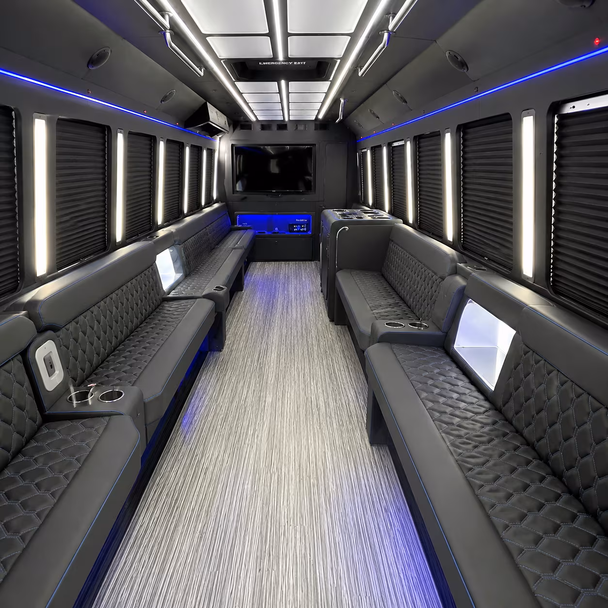 Garden Grove Wedding Transportation party bus interior