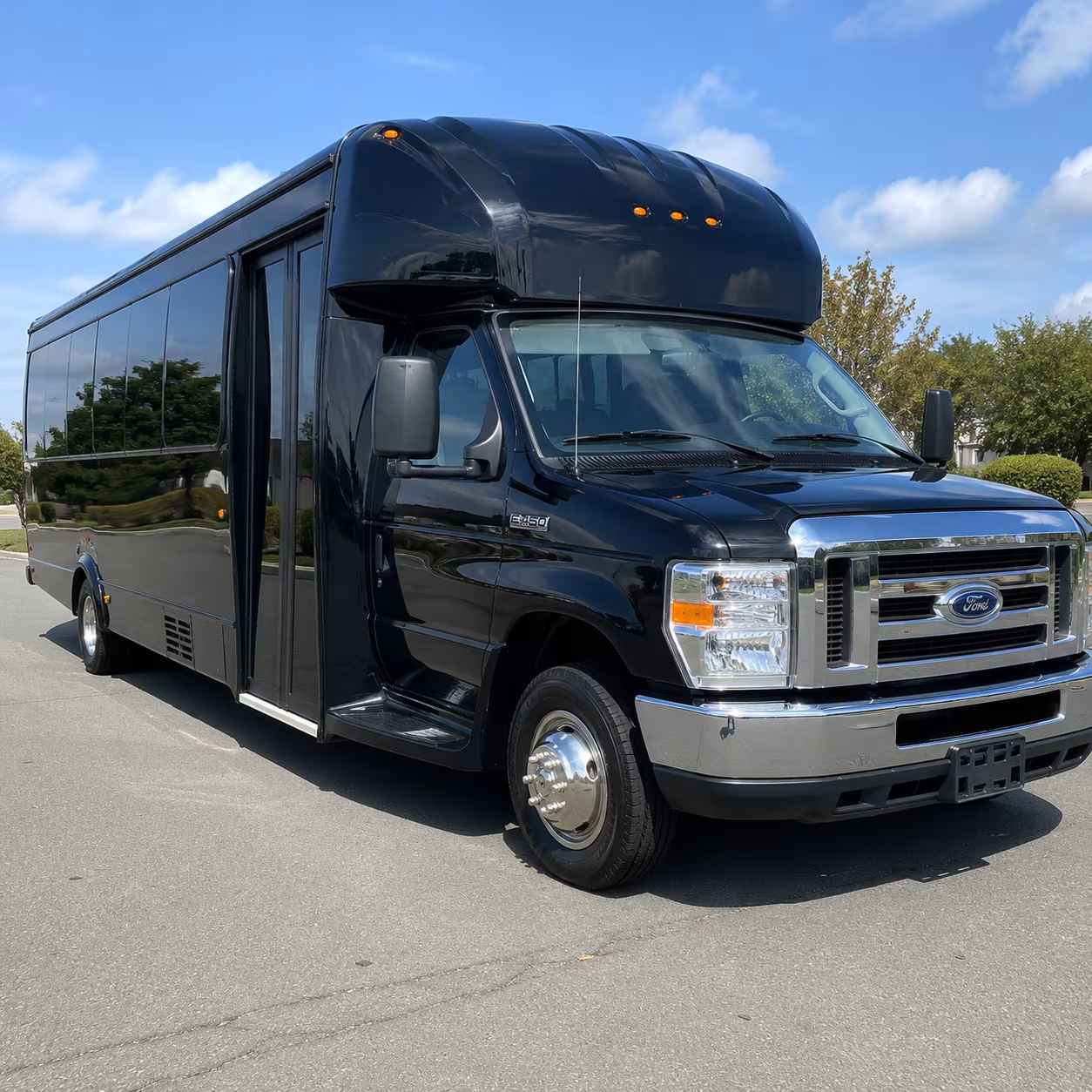 Garden Grove Wedding Transportation party bus exterior