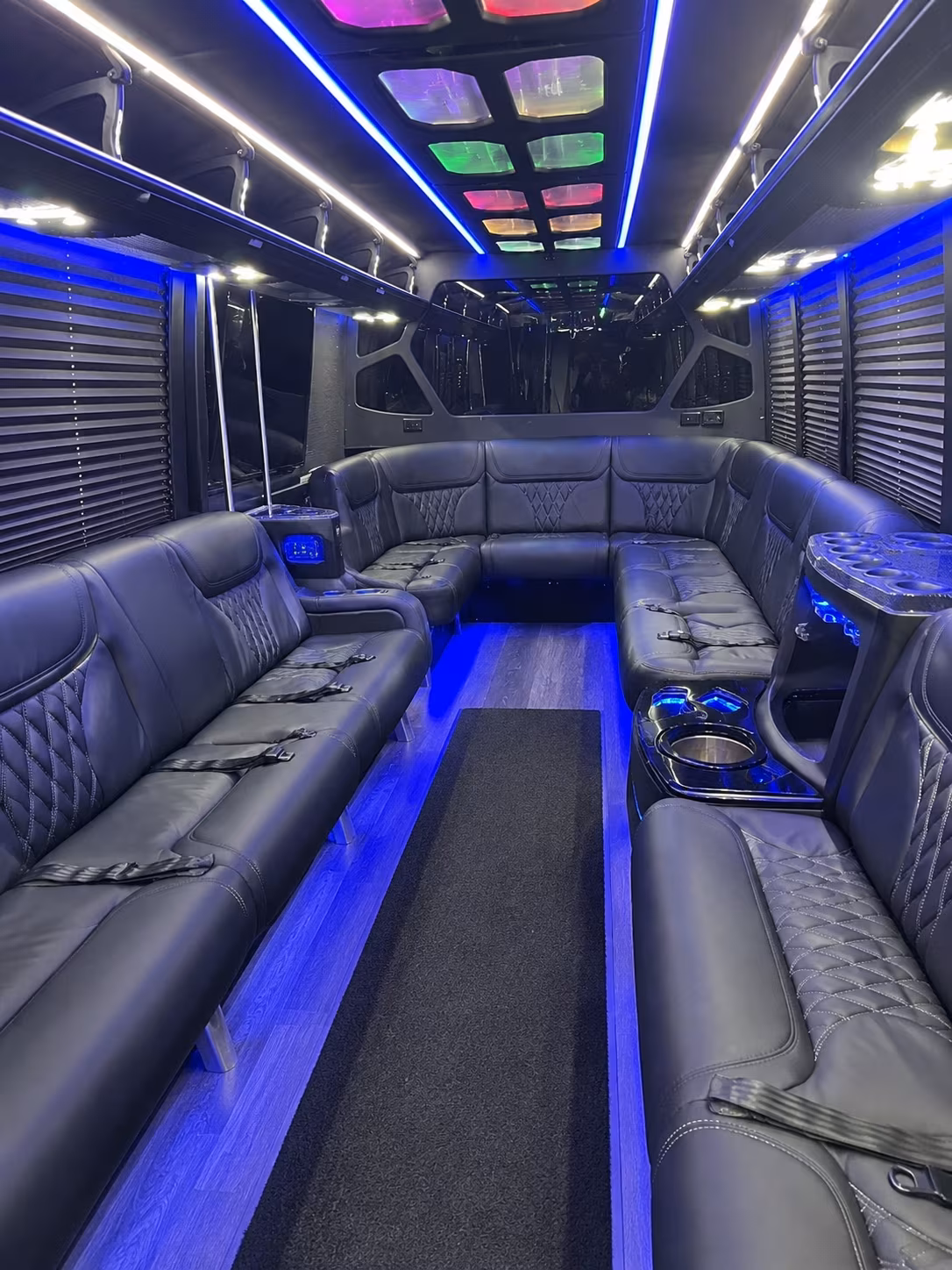 Garden Grove Wedding Transportation party bus interior