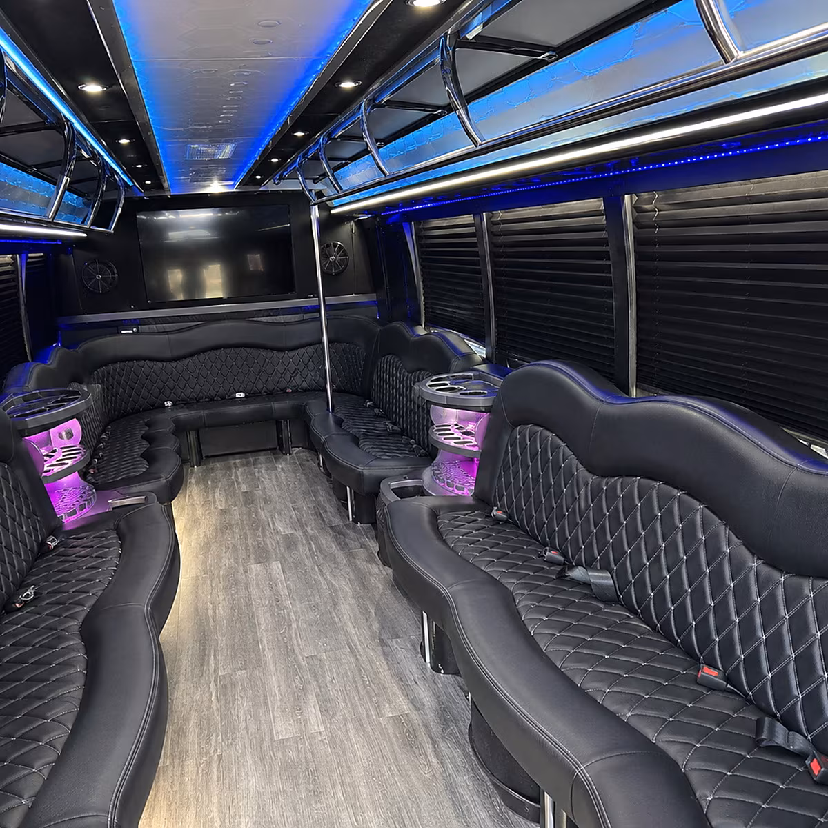 Garden Grove Winery Tour & Pub Crawl Transportation party bus interior