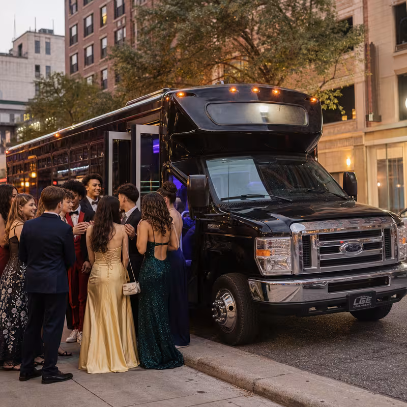 Passengers loading luggage while boarding an Garden Grove group shuttle