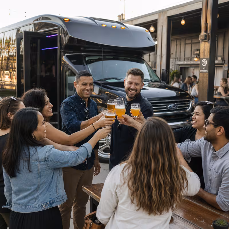 Passengers loading luggage while boarding an Garden Grove group shuttle