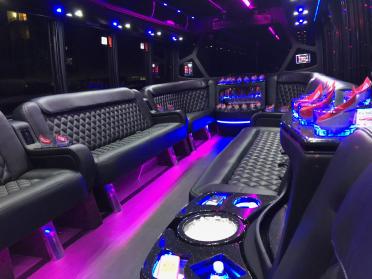 Garden Grove 15 Passenger Party Bus Interior