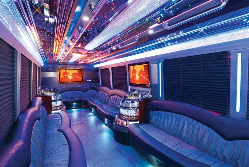 Garden Grove 20 Passenger Party Bus Interior