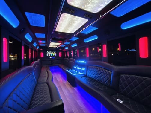 Garden Grove 35 Passenger Party Bus Interior